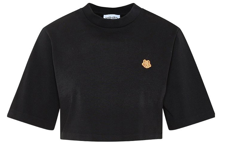 Топ укороченный женский Kenzo Classic Tiger Head, черный 
Топ укороченный женский Kenzo Classic Tiger Head, черный
