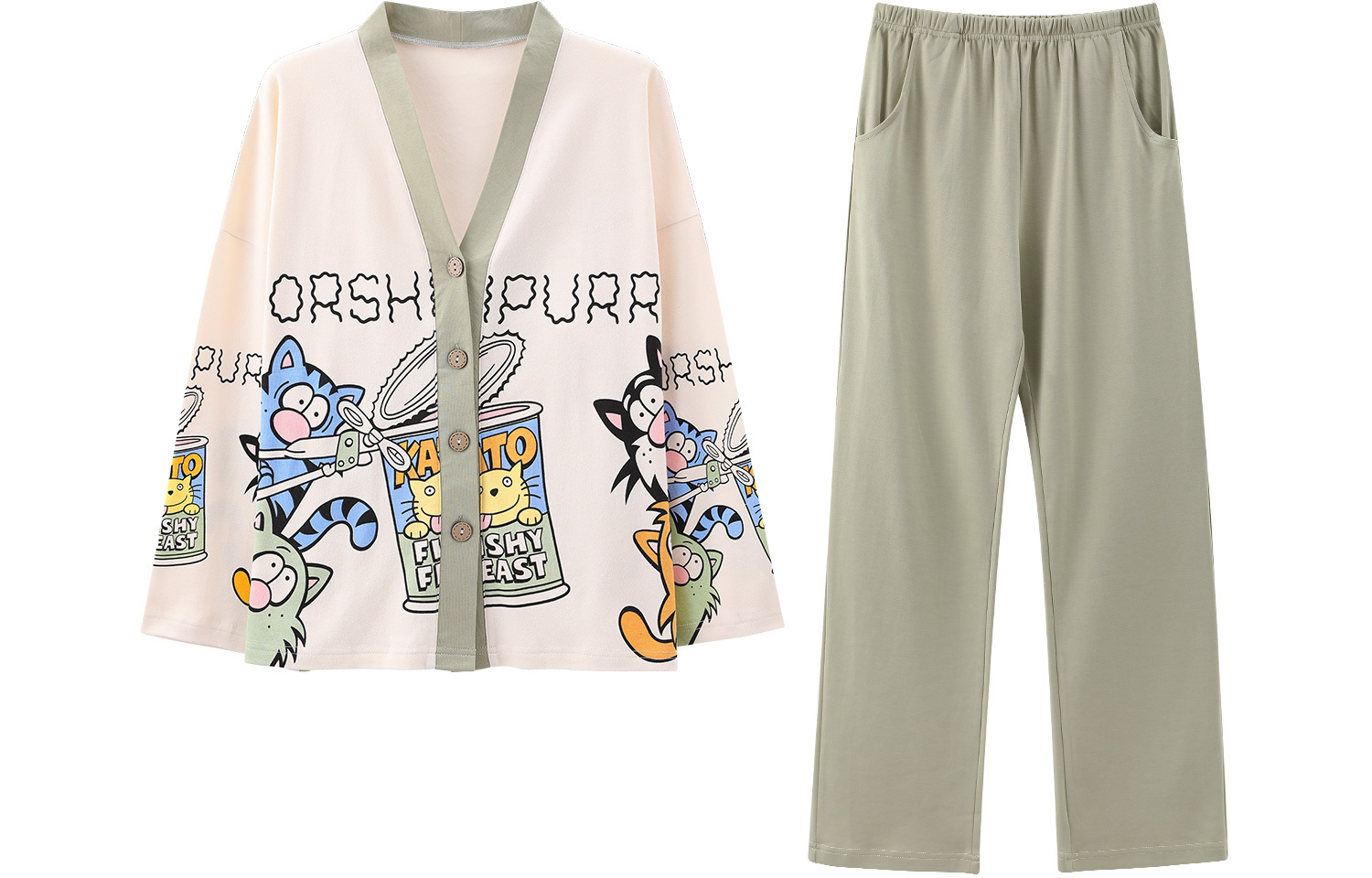 Gongdie Women Pajama set, Хлопковые короткие рукава 
Gongdie Women Pajama set, Хлопковые короткие рукава