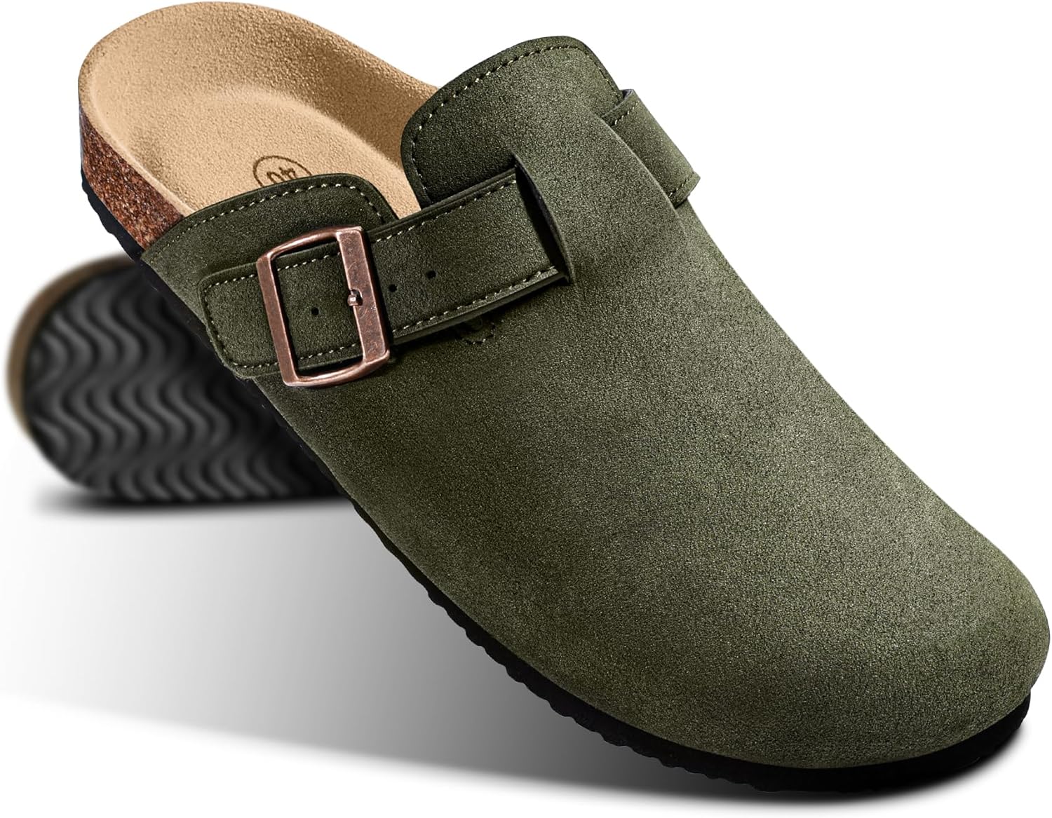 Мужские сабо KEMISANT - удобные замшевые мюли, тапочки-сандалии, обувь для медсестер, унисекс - с мягкой пробковой стелькой, оливковый
Мужские сабо KEMISANT - удобные замшевые мюли, тапочки-сандалии, обувь для медсестер, унисекс - с мягкой пробковой стелькой, оливковый