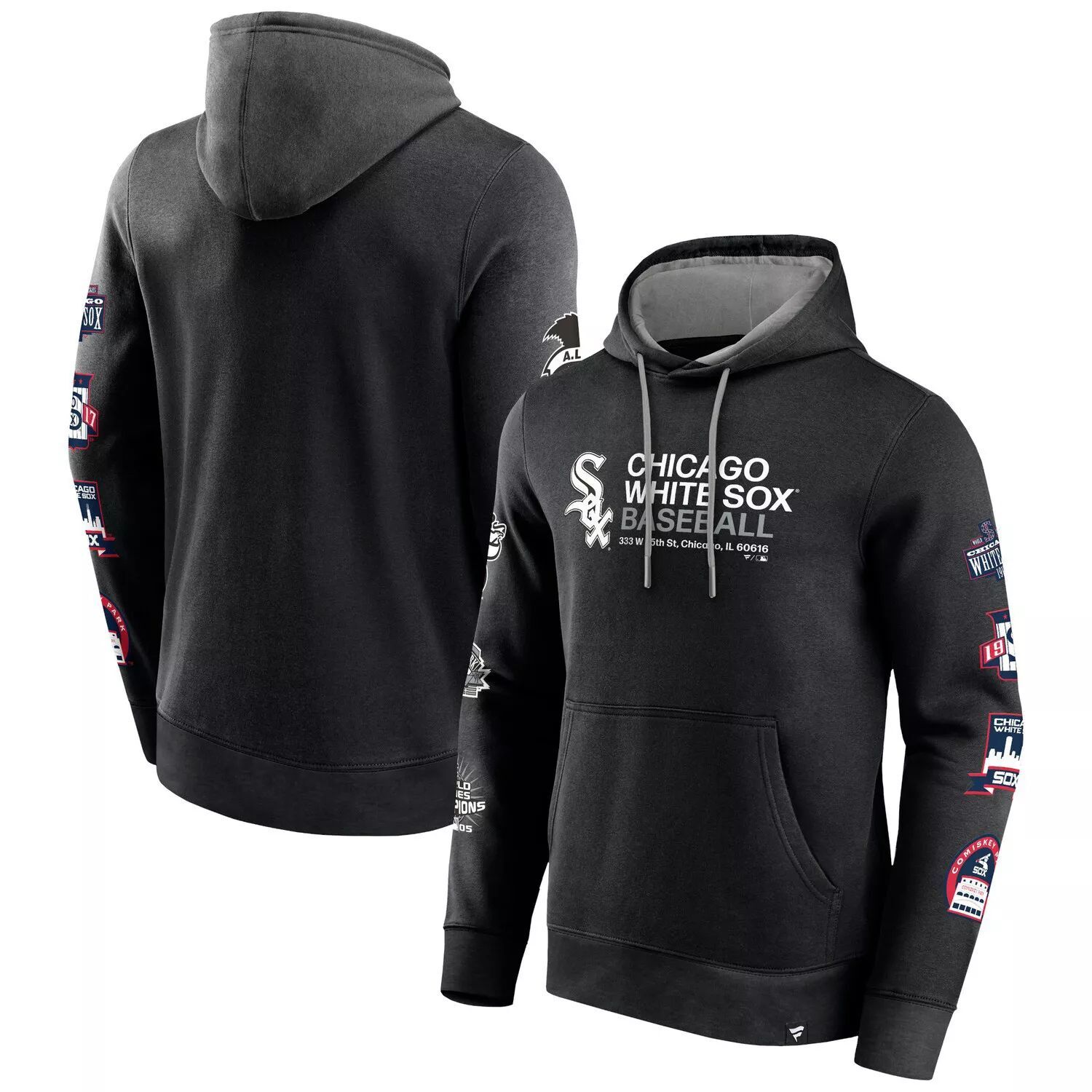 Мужской черный пуловер с капюшоном Chicago White Sox Extra Innings с логотипом Fanatics
Мужской черный пуловер с капюшоном Chicago White Sox Extra Innings с логотипом Fanatics