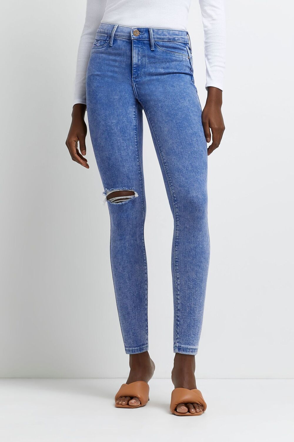 Голубые джинсы скинни со средней посадкой River Island, синий
Голубые джинсы скинни со средней посадкой River Island, синий