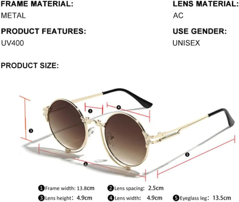 Ретро круглые солнцезащитные очки для женщин и мужчин, винтажные солнцезащитные очки с защитой от УФ-излучения UV400 для использования на открытом воздухе generic, 4
Ретро круглые солнцезащитные очки для женщин и мужчин, винтажные солнцезащитные очки с защитой от УФ-излучения UV400 для использования на открытом воздухе generic, 4