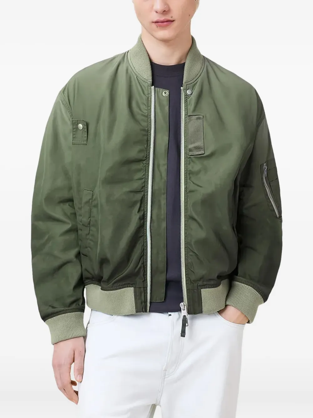 Куртка-бомбер с застежкой-молнией Cascade и ребристыми манжетами AllSaints, зеленый
Куртка-бомбер с застежкой-молнией Cascade и ребристыми манжетами AllSaints, зеленый