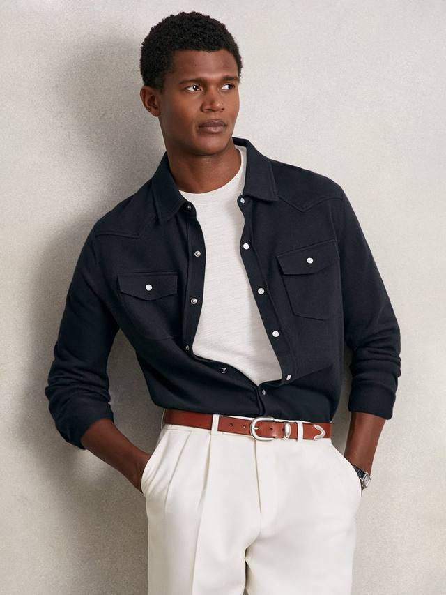 Рубашка Ledger из смеси хлопка и кашемира Reiss, Navy
Рубашка Ledger из смеси хлопка и кашемира Reiss, Navy