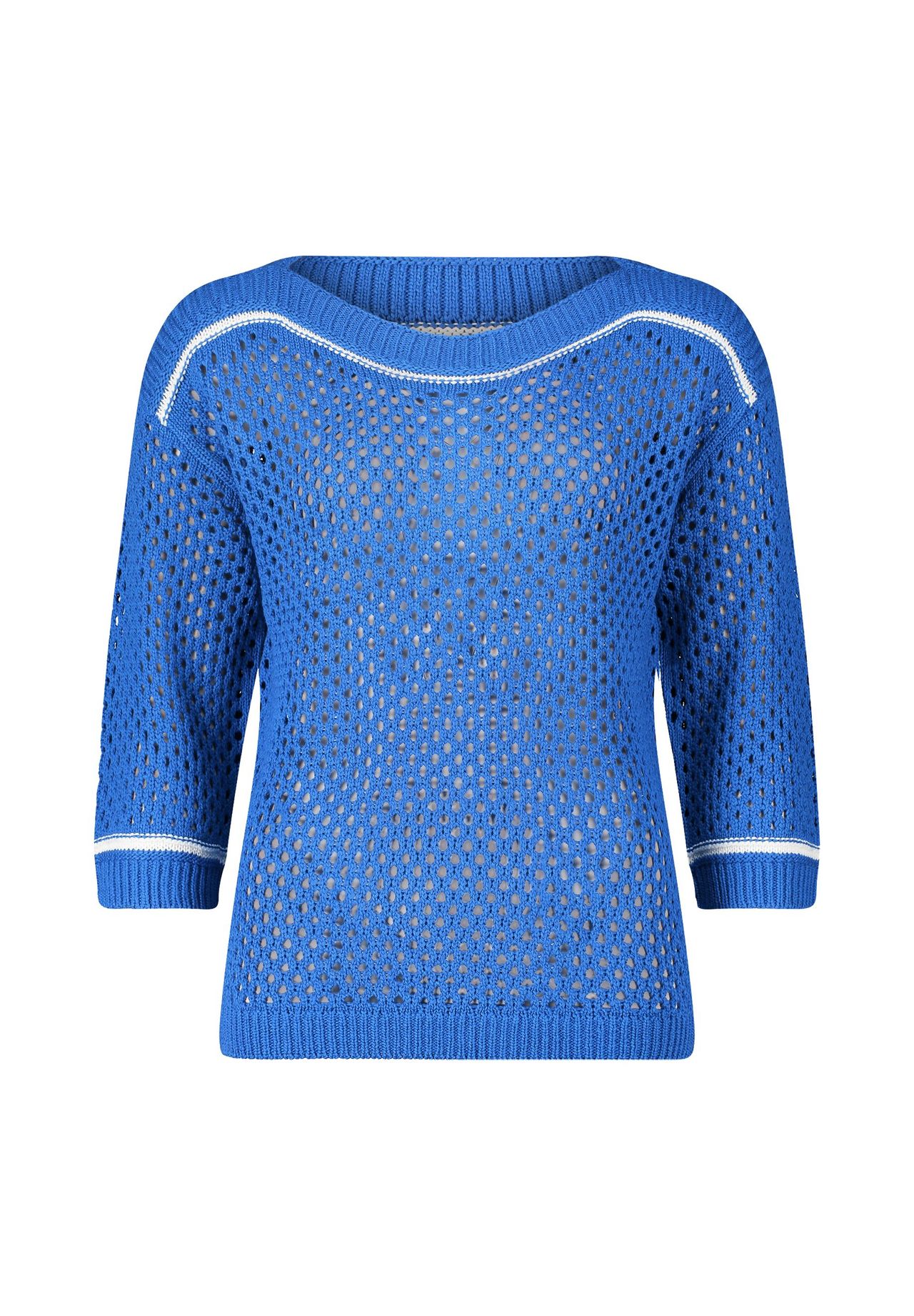 Свитер открытой вязки с трикотажными деталями BETTY BARCLAY, цвет Patch Blue/white 
Свитер открытой вязки с трикотажными деталями BETTY BARCLAY, цвет Patch Blue/white