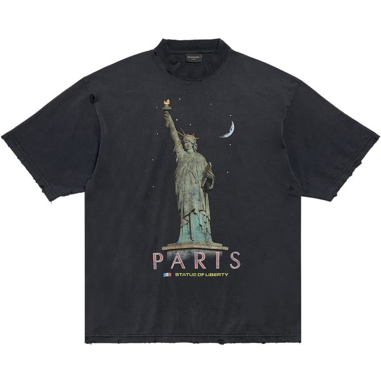 Футболка Balenciaga Medium Fit T-Shirt Faded Black, черный 
Футболка Balenciaga Medium Fit T-Shirt Faded Black, черный