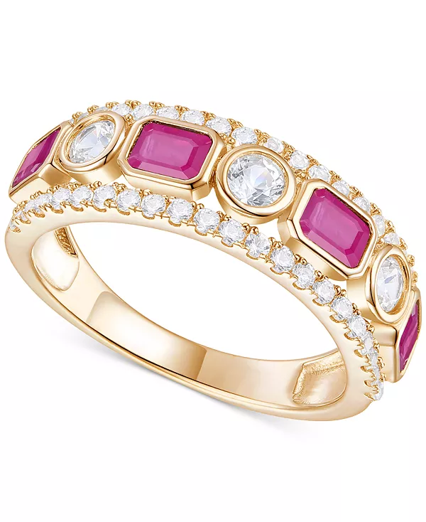 Кольцо с изумрудом (3/4 карата) и бриллиантом (3/4 карата) из 14-каратного золота (также с рубинами и сапфирами) Macy'S, ruby