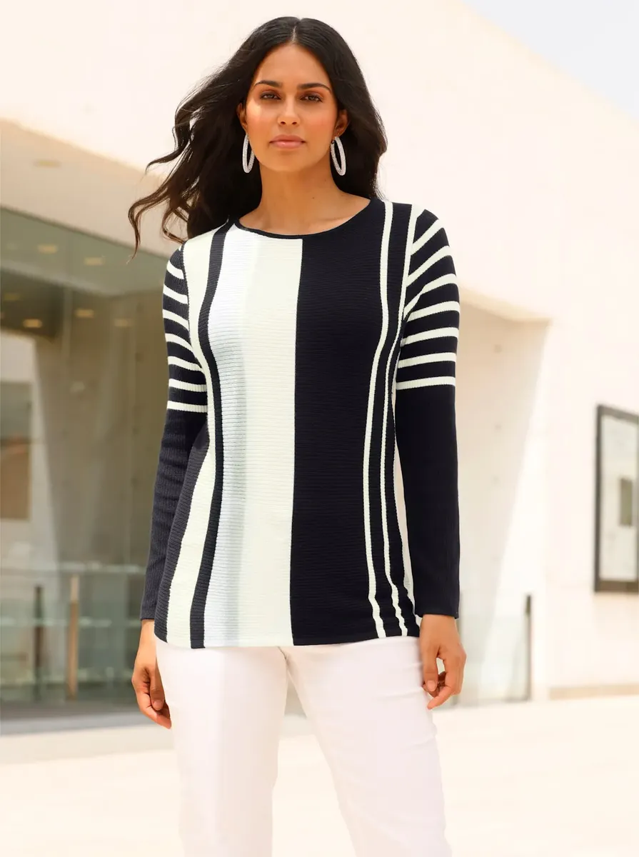 Вдохновение полосатый свитер "Пуловер" Inspirationen, черно-белый
Вдохновение полосатый свитер "Пуловер" Inspirationen, черно-белый