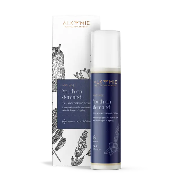 Омолаживающий крем для лица с эктоином и стэхиолом, 50 мл Alkmie Youth on demand 
Омолаживающий крем для лица с эктоином и стэхиолом, 50 мл Alkmie Youth on demand