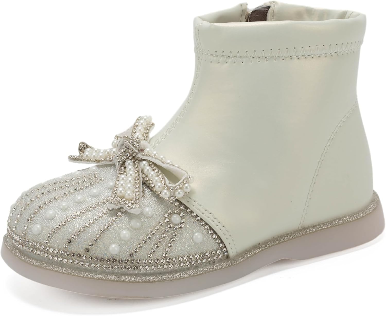 Ботинки на молнии сбоку с блестками для маленьких девочек, с кристаллическим бантом, для вечеринки или свадьбы, детская обувь для малышей GOJERP, Beige
Ботинки на молнии сбоку с блестками для маленьких девочек, с кристаллическим бантом, для вечеринки или свадьбы, детская обувь для малышей GOJERP, Beige