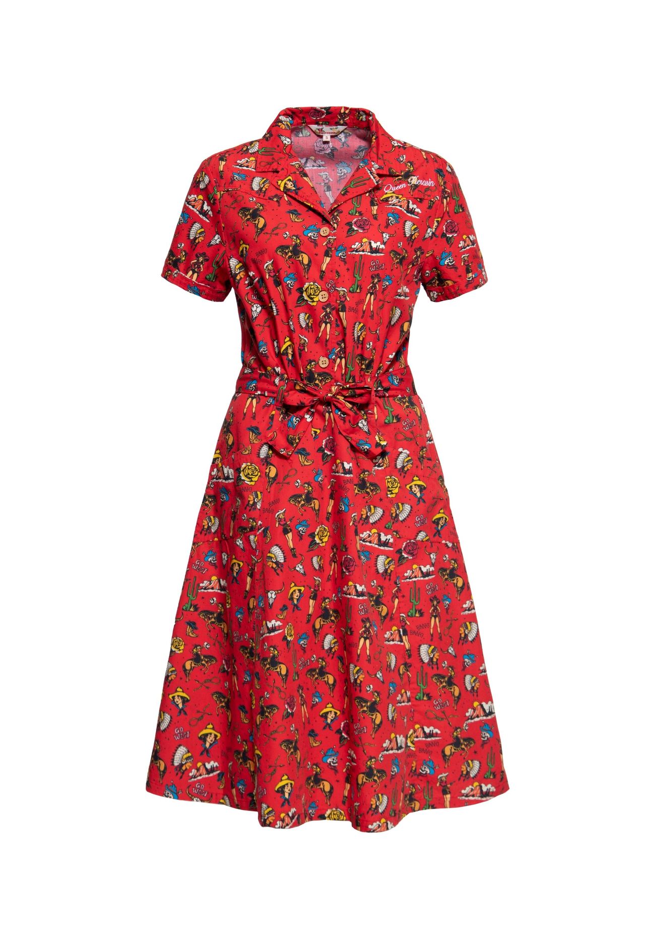 Летнее платье со сплошным принтом в стиле вестерн Western Oldschool QUEEN KEROSIN, красный
Летнее платье со сплошным принтом в стиле вестерн Western Oldschool QUEEN KEROSIN, красный