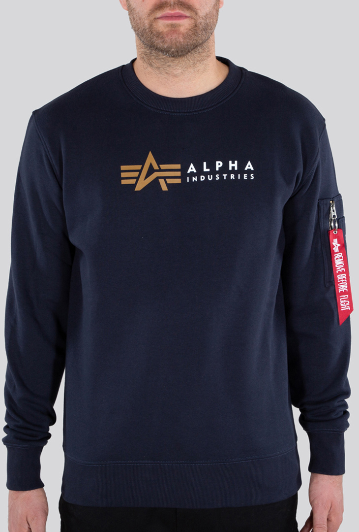 Пуловер Alpha Industries Label, синий 
Пуловер Alpha Industries Label, синий
