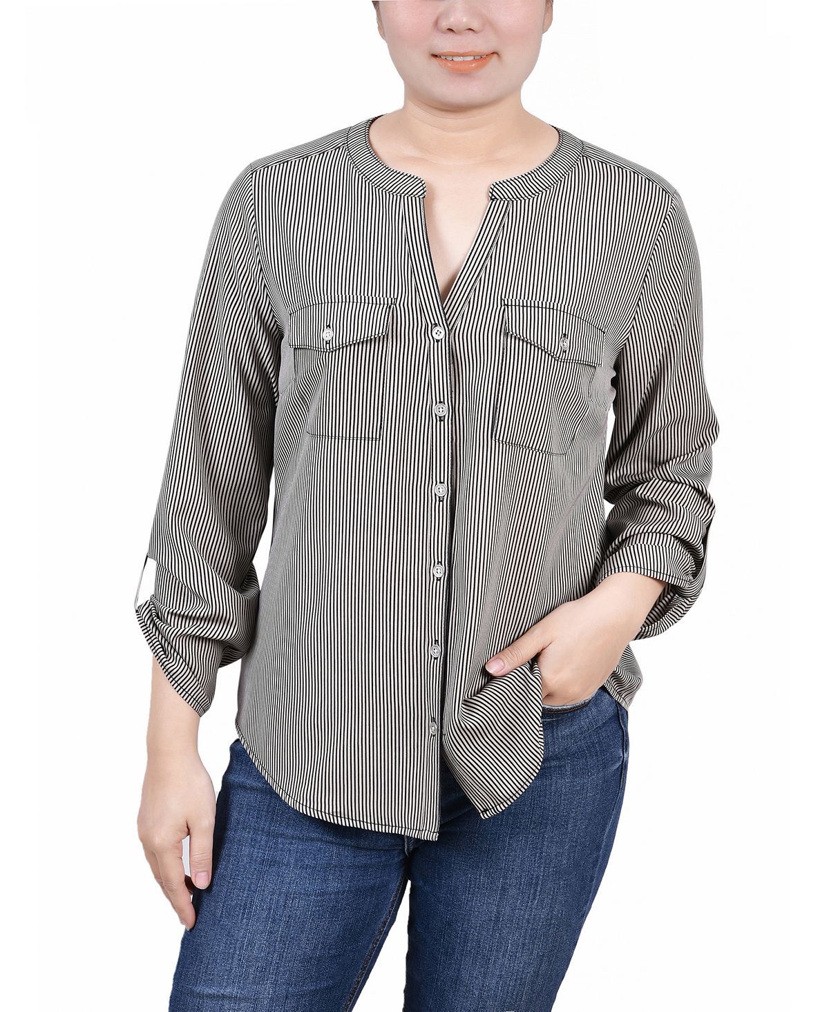 Женская блуза с воротником-стойкой и рукавами-фонариками 3/4 NY Collection, мульти
Женская блуза с воротником-стойкой и рукавами-фонариками 3/4 NY Collection, мульти