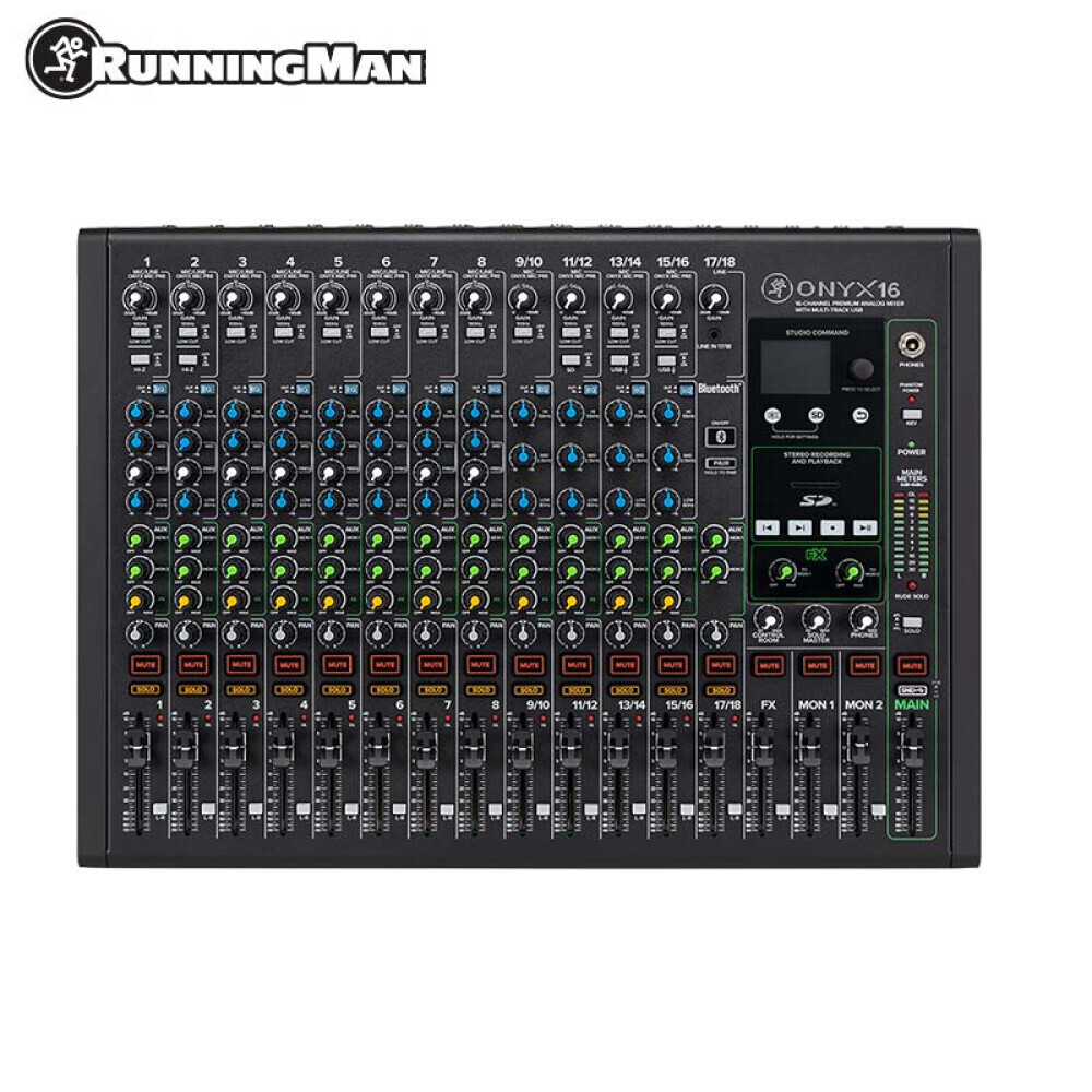 Микшер многоканальный RunningMan Mickey ONYX 16 Bluetooth
Микшер многоканальный RunningMan Mickey ONYX 16 Bluetooth