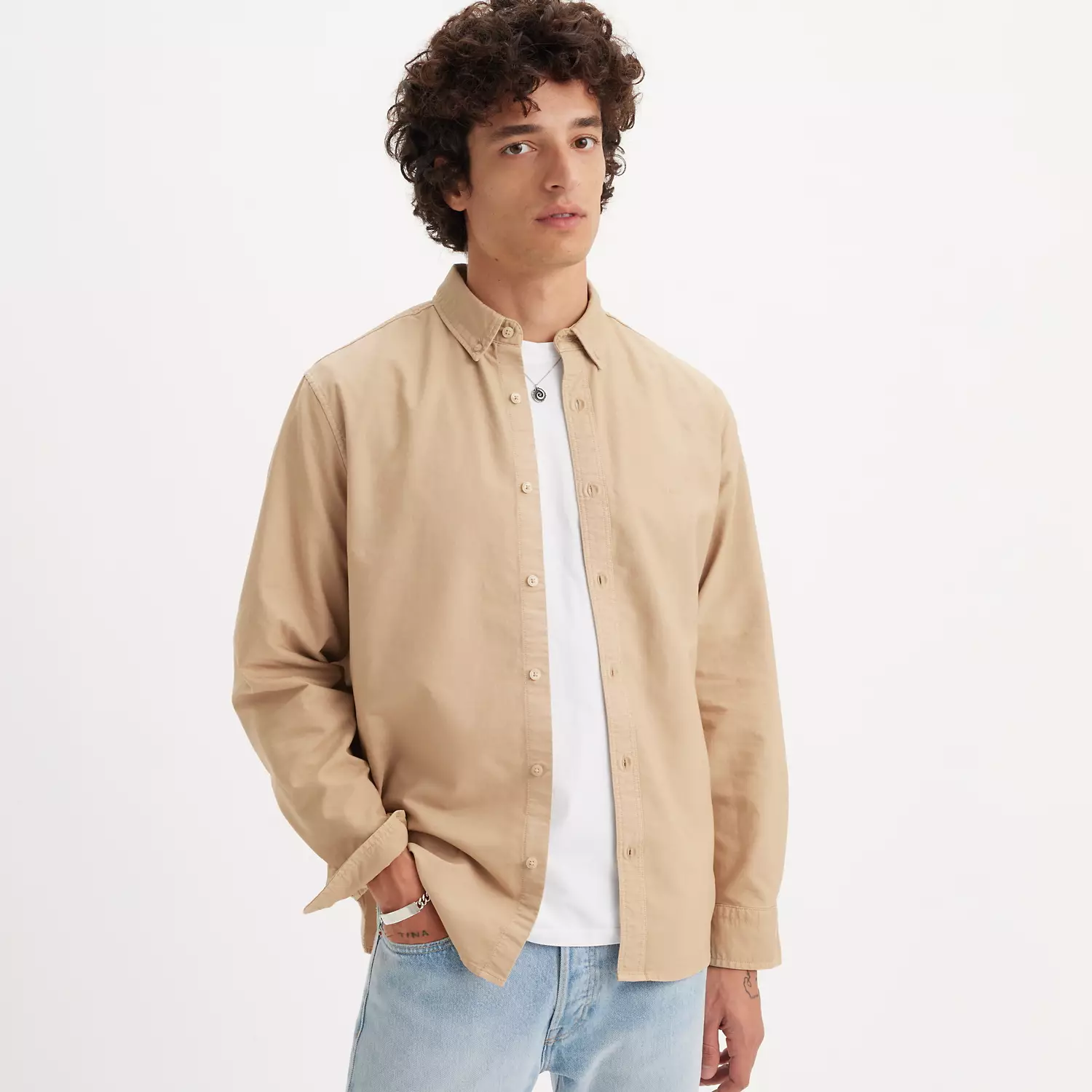 Настоящая рубашка на пуговицах Levi's, хаки 
Настоящая рубашка на пуговицах Levi's, хаки