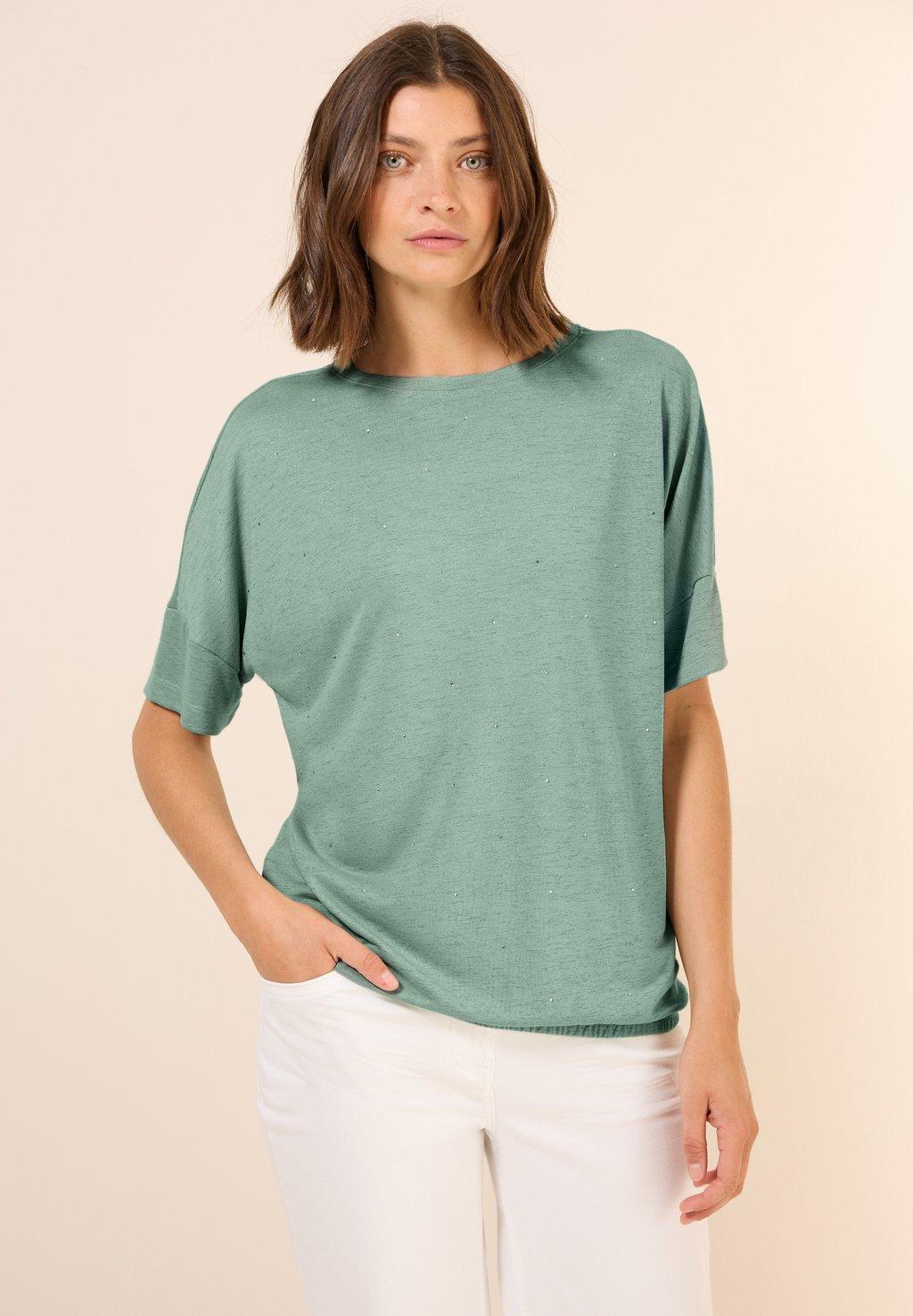 Базовая футболка Cecil, металлик зеленый
Базовая футболка Cecil, металлик зеленый