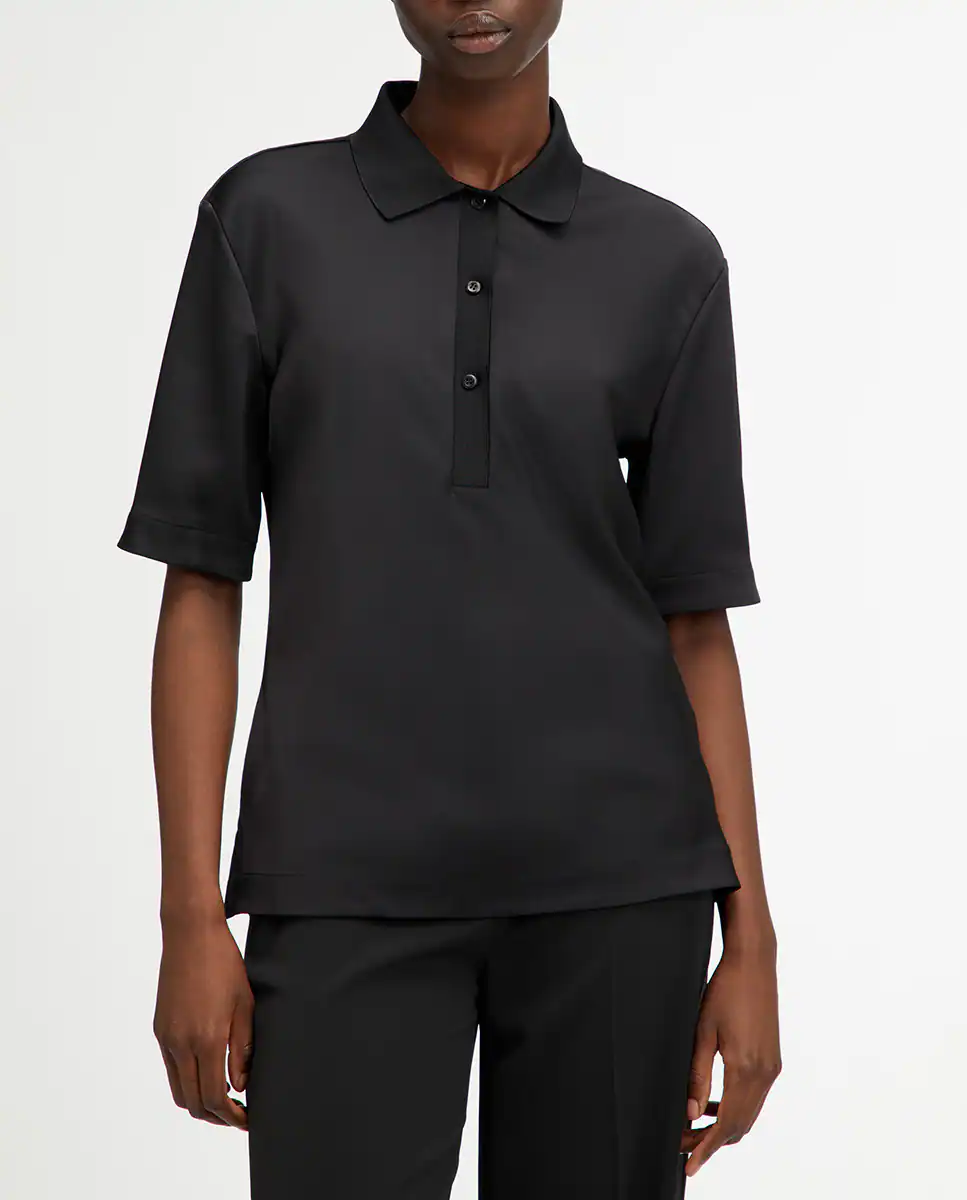 Женская атласная рубашка поло Calvin Klein, чёрный
Женская атласная рубашка поло Calvin Klein, чёрный