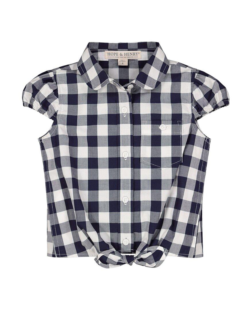 Hope & Henry Топ с завязками спереди, синий
Hope & Henry Топ с завязками спереди, синий