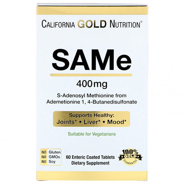SAMe California Gold Nutrition 400 мг, 60 капсул
SAMe California Gold Nutrition 400 мг, 60 капсул