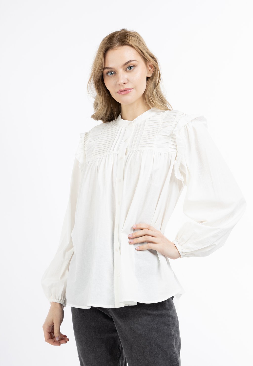 Блузка на пуговицах DreiMaster, белый
Блузка на пуговицах DreiMaster, белый