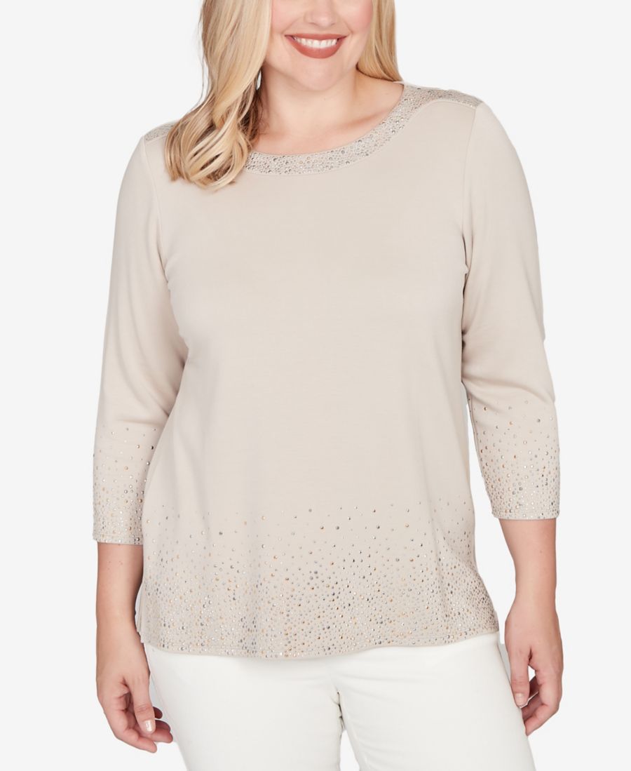 Вязаный топ Petite Vienna Heat Set Sparkle Ombre Border Alfred Dunner, Latte
Вязаный топ Petite Vienna Heat Set Sparkle Ombre Border Alfred Dunner, Latte