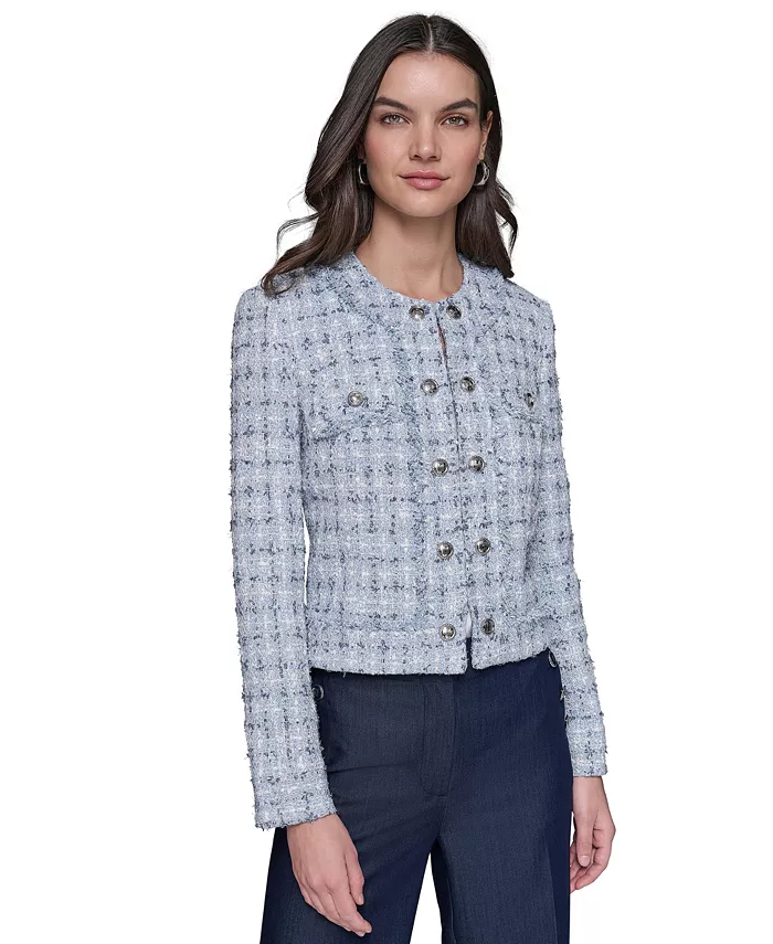 Женская твидовый жакет без воротника KARL LAGERFELD PARIS, синий
Женская твидовый жакет без воротника KARL LAGERFELD PARIS, синий