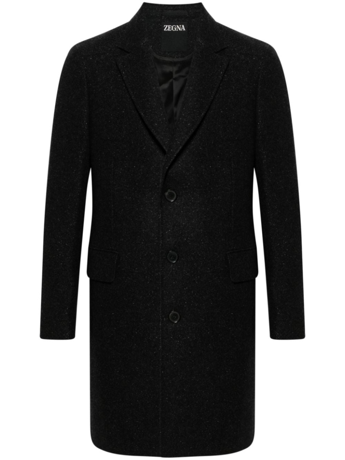 Zegna пальто в мелкую точку, черный 
Zegna пальто в мелкую точку, черный