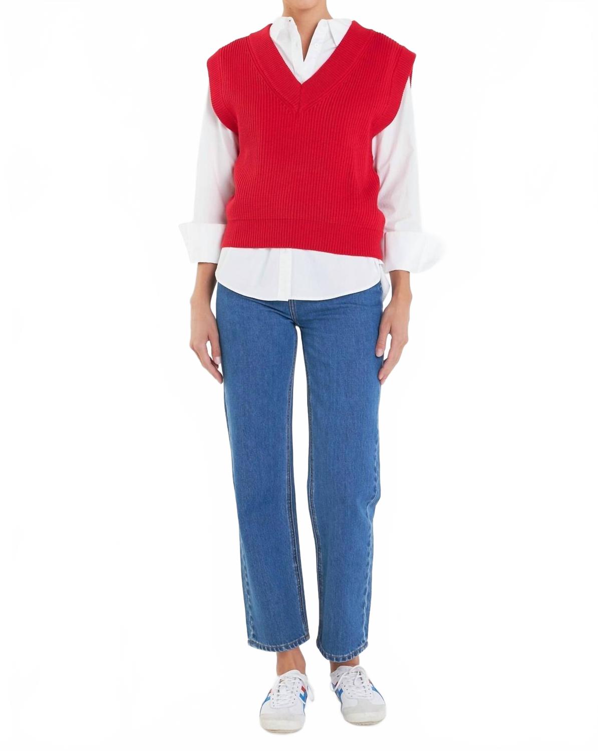 Жилет-свитер Carson красного цвета English Factory, красный
Жилет-свитер Carson красного цвета English Factory, красный