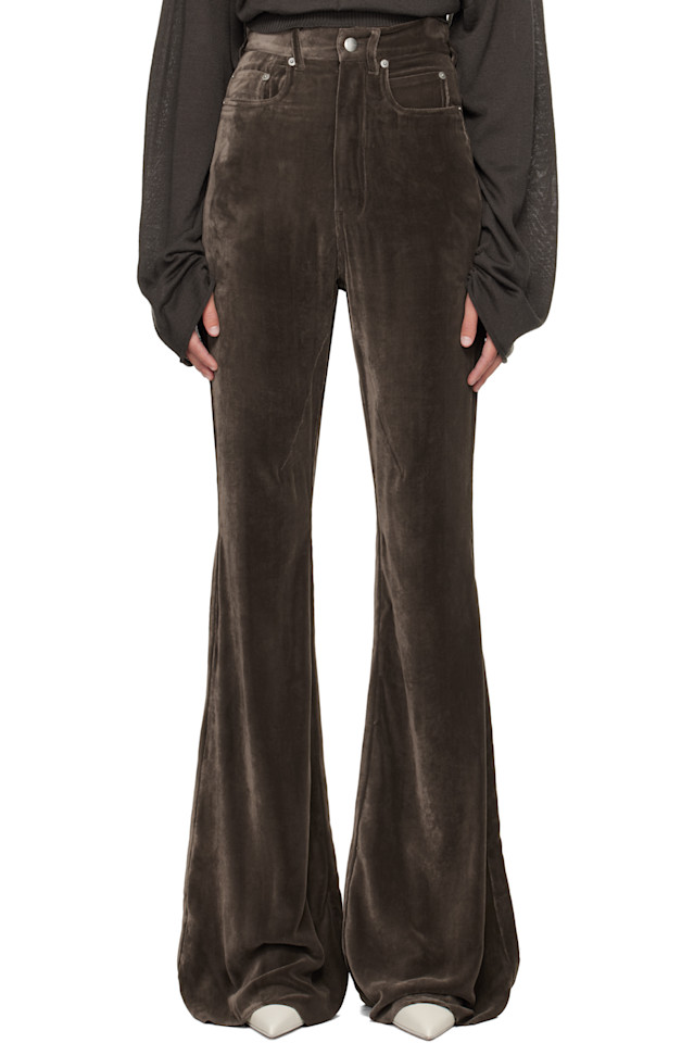 Rick Owens Серые конкорданские болан брюки-клеш
Rick Owens Серые конкорданские болан брюки-клеш