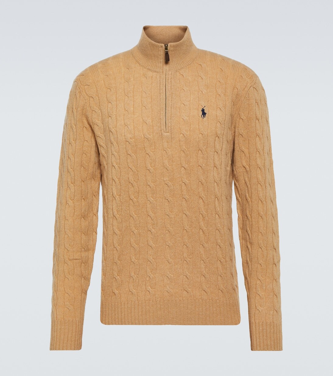 Свитер косичной вязки из шерсти и кашемира с застежкой-молнией на половину длины Polo Ralph Lauren, цвет camel melange
Свитер косичной вязки из шерсти и кашемира с застежкой-молнией на половину длины Polo Ralph Lauren, цвет camel melange