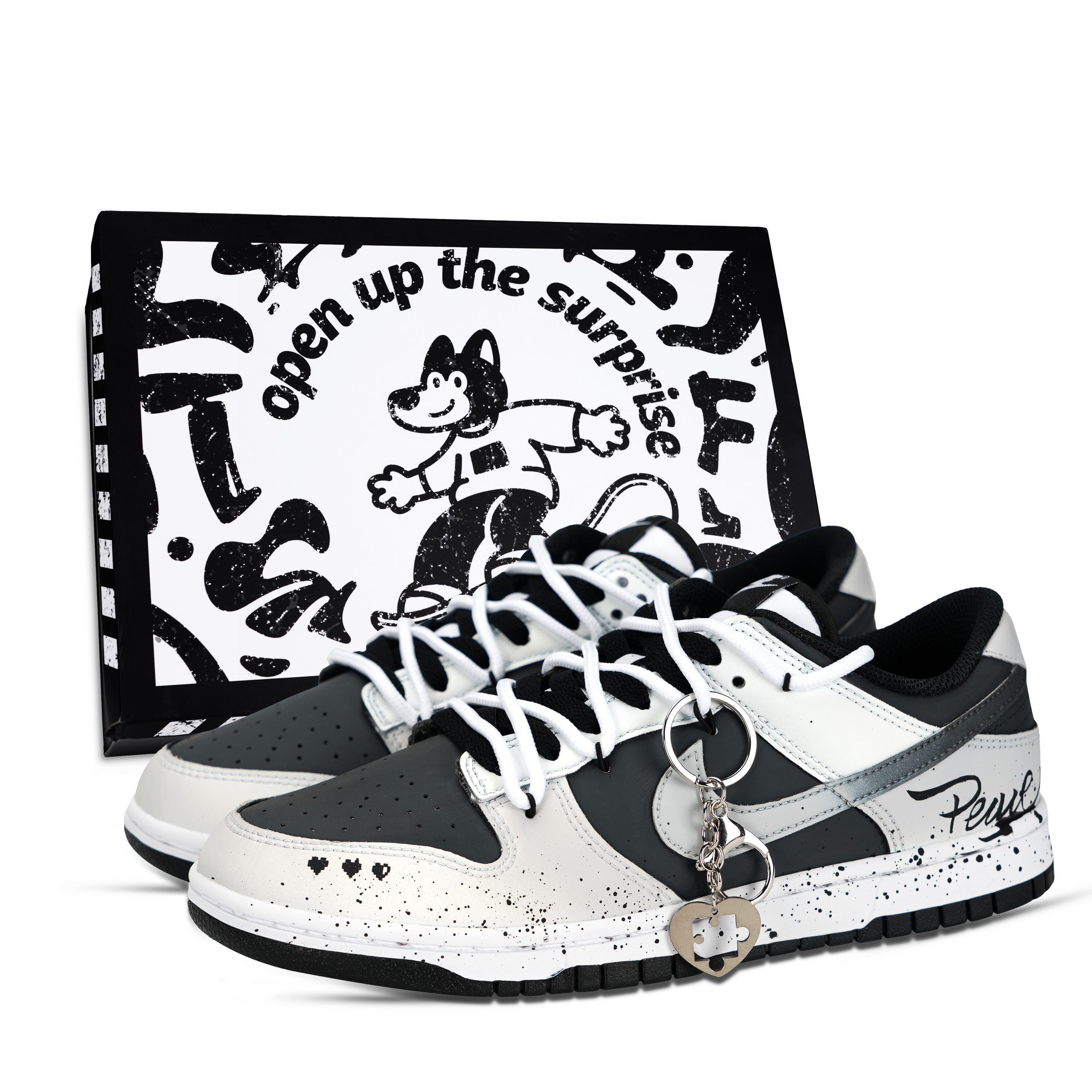 Nike Dunk Black White, Puzzle Of The Heart устойчивые к истиранию и скольжению низкие кроссовки для скейтбординга Unisex Gray
Nike Dunk Black White, Puzzle Of The Heart устойчивые к истиранию и скольжению низкие кроссовки для скейтбординга Unisex Gray