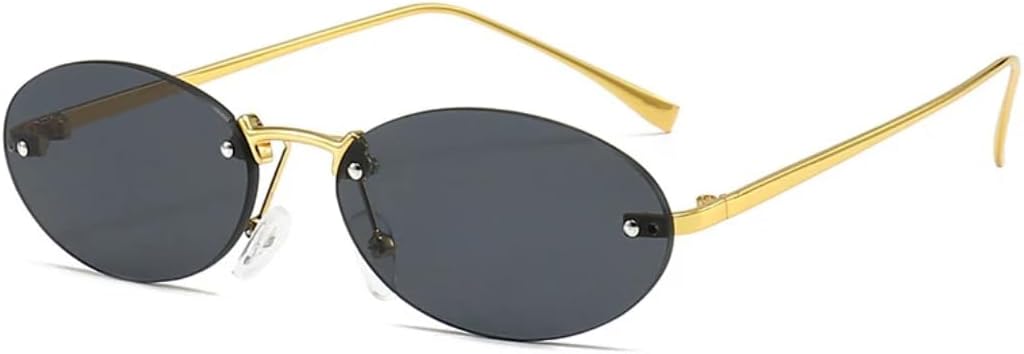 Женские винтажные солнцезащитные очки овальной формы без оправы, маленькая оправа, модные линзы, солнцезащитные очки с защитой от УФ-излучения UV400 SZVVBKK, Gold Black
Женские винтажные солнцезащитные очки овальной формы без оправы, маленькая оправа, модные линзы, солнцезащитные очки с защитой от УФ-излучения UV400 SZVVBKK, Gold Black