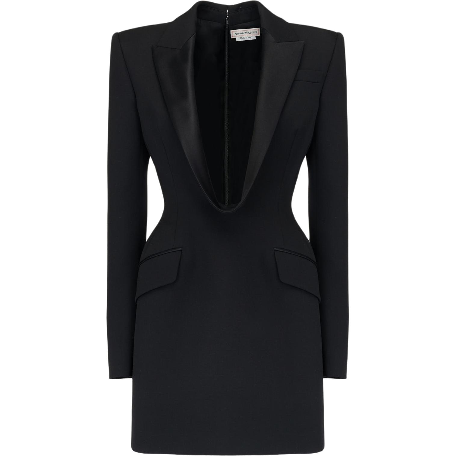 Платье с длинными рукавами и лацканами Alexander McQueen, черный
Платье с длинными рукавами и лацканами Alexander McQueen, черный