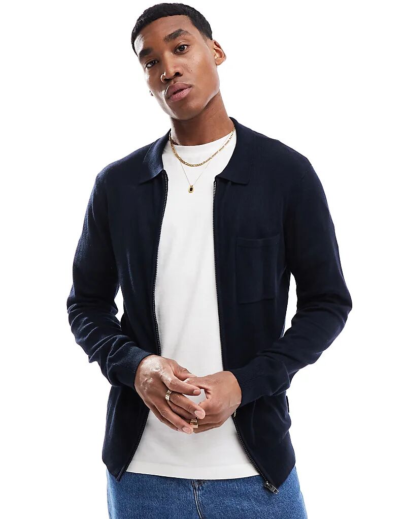 Джемпер-поло French Connection на молнии с карманом темно-синего цвета
Джемпер-поло French Connection на молнии с карманом темно-синего цвета