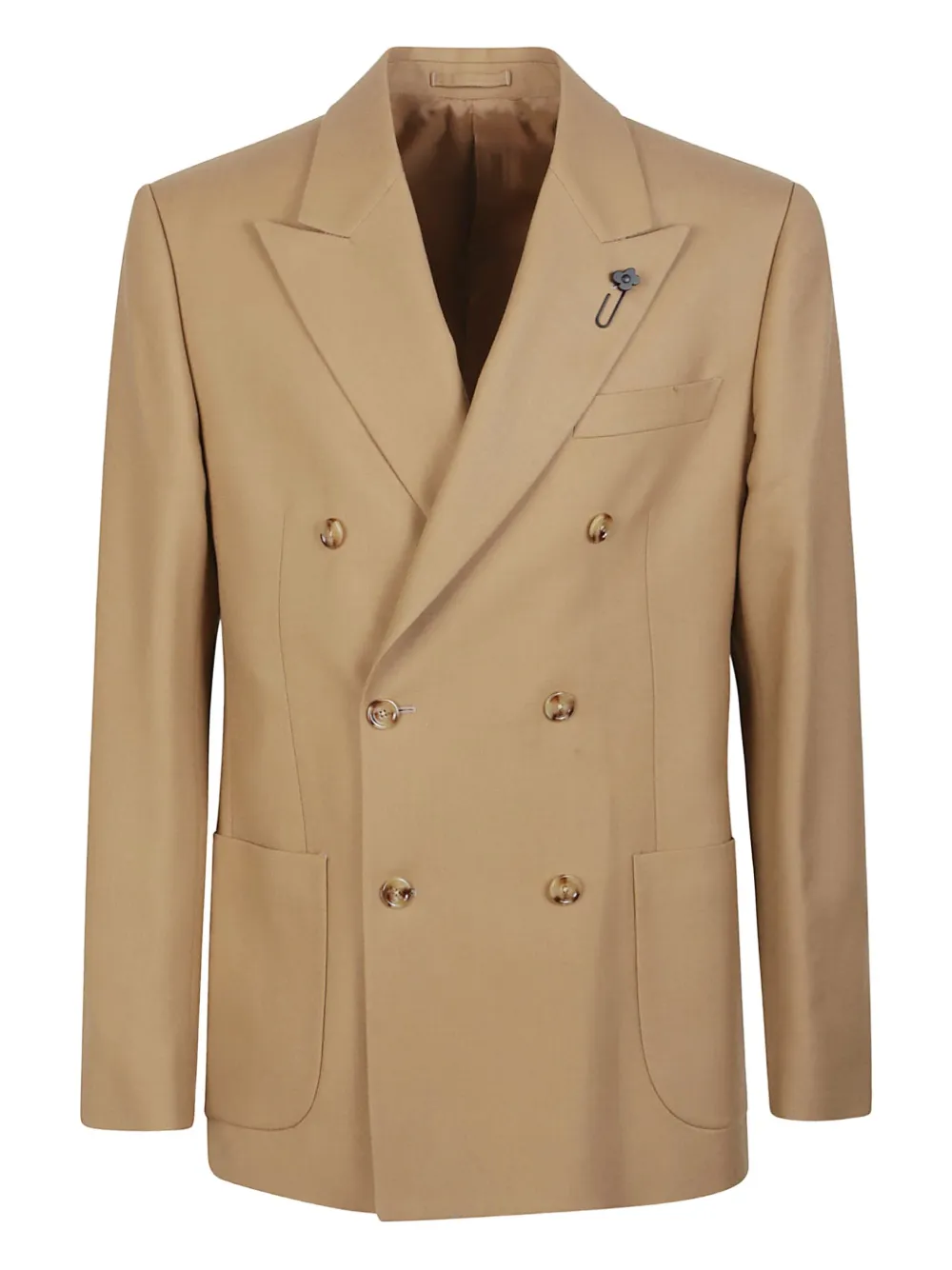 Двубортный пиджак из шерсти Lardini, коричневый
Двубортный пиджак из шерсти Lardini, коричневый