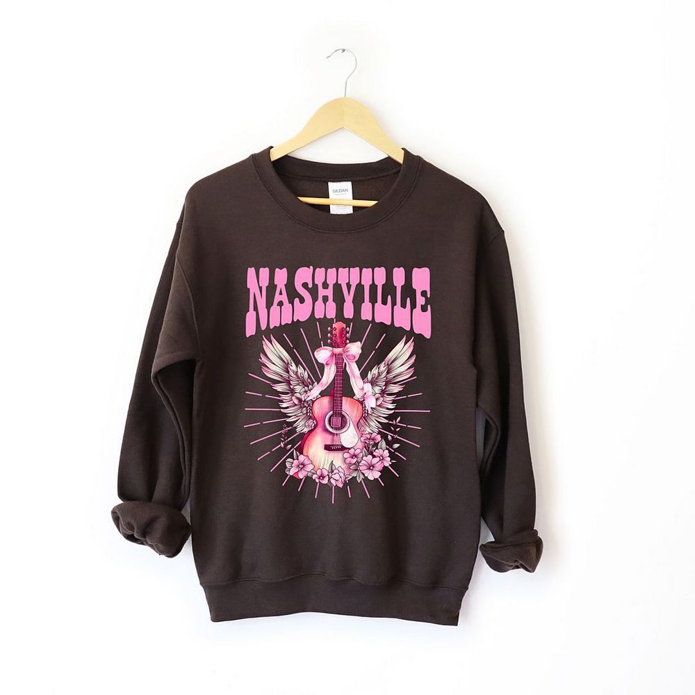 Толстовка с гитарой Coquette Nashville Simply Sage Market, цвет Chocolate 
Толстовка с гитарой Coquette Nashville Simply Sage Market, цвет Chocolate