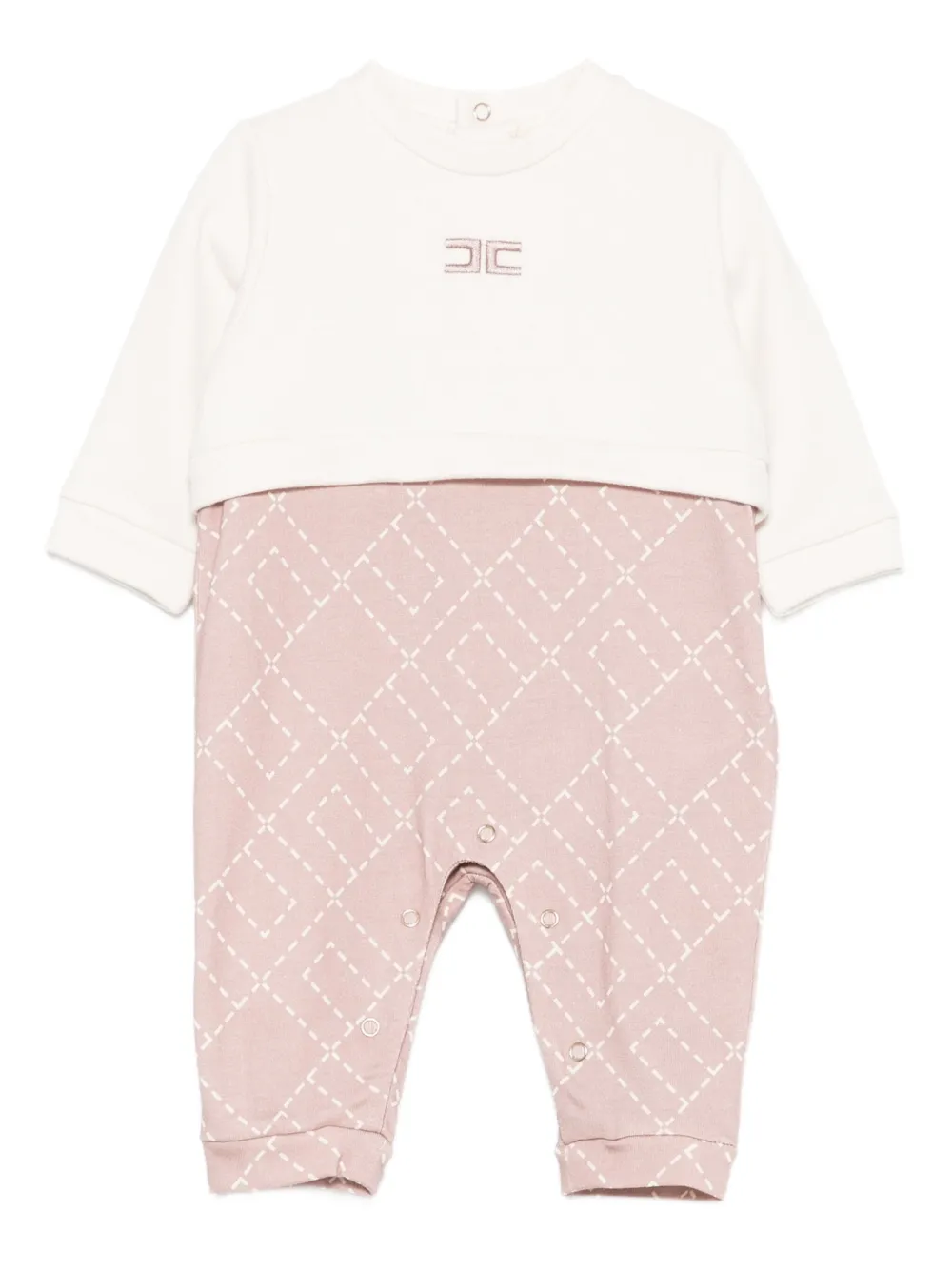 Комбинезон с вышитым логотипом и ромбовидным узором Elisabetta Franchi La Mia Bambina, белый
Комбинезон с вышитым логотипом и ромбовидным узором Elisabetta Franchi La Mia Bambina, белый