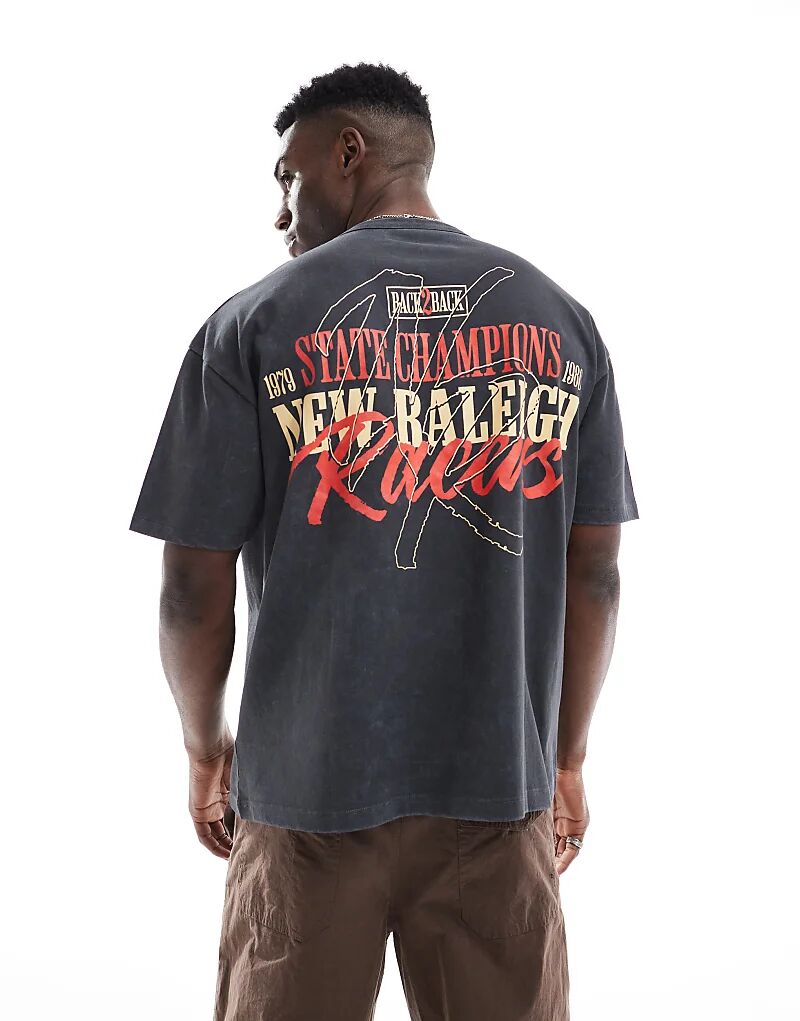 Футболка ASOS DESIGN свободного кроя, плотная, черного цвета, со спортивной графикой 
Футболка ASOS DESIGN свободного кроя, плотная, черного цвета, со спортивной графикой