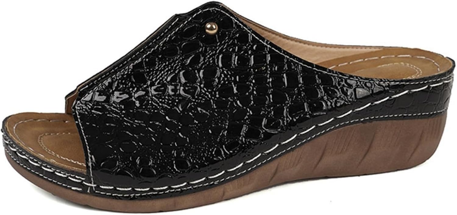 Женские сандалии на танкетке, летние элегантные, удобные для прогулок, с ортопедической поддержкой свода, шлепанцы с низким каблуком, платформой, легкие повседневные сандалии с амортизирующей подошвой Generic, черный
Женские сандалии на танкетке, летние элегантные, удобные для прогулок, с ортопедической поддержкой свода, шлепанцы с низким каблуком, платформой, легкие повседневные сандалии с амортизирующей подошвой Generic, черный