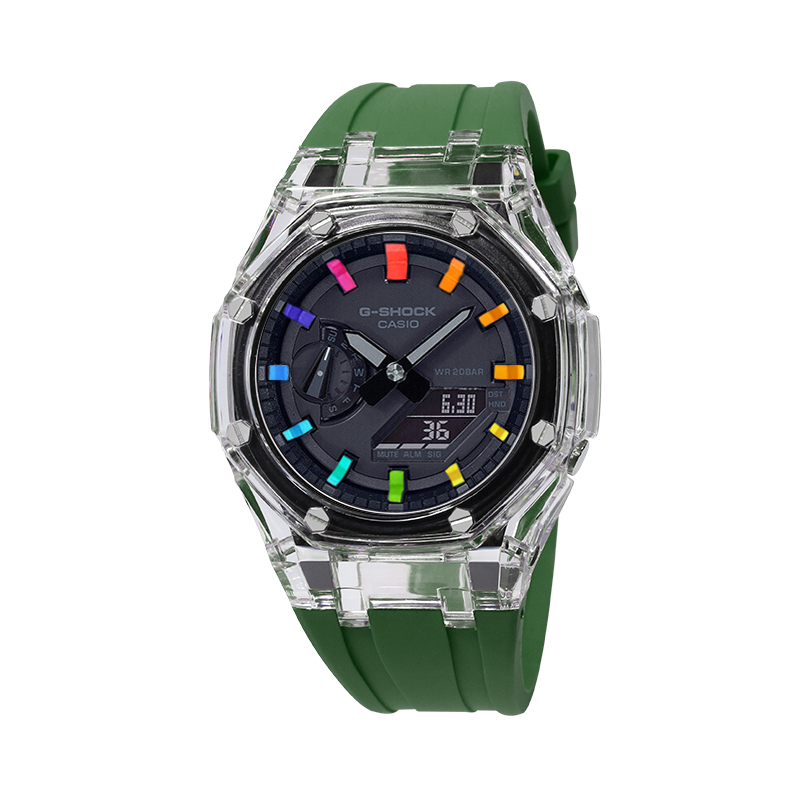 Часы Casio G-Shock Analog-Digital 2100 Series, арт. GA-2100-1A1, зеленый/прозрачный/черно-радужный
Часы Casio G-Shock Analog-Digital 2100 Series, арт. GA-2100-1A1, зеленый/прозрачный/черно-радужный