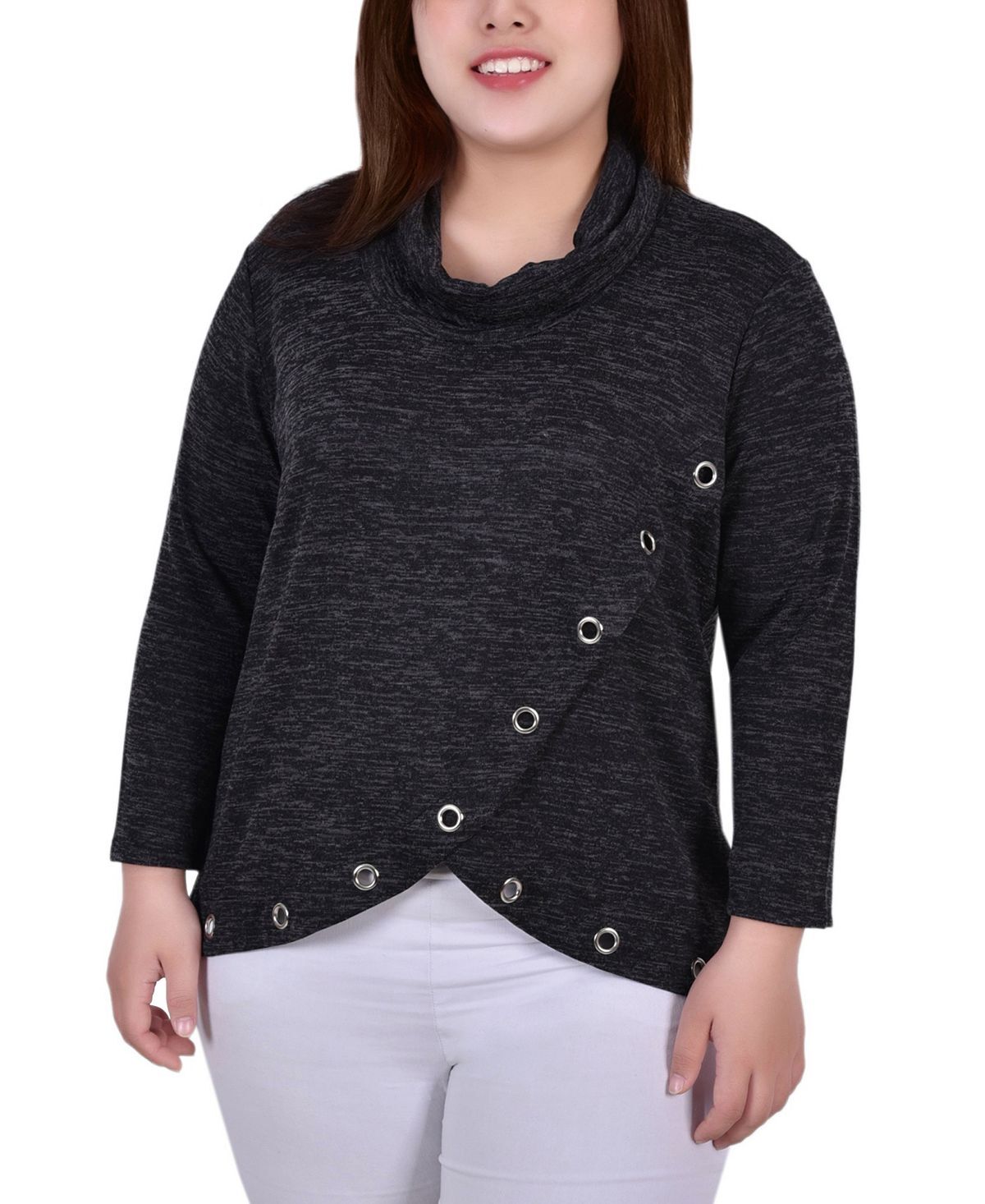 Плюс размер кроссовер с длинными рукавами и люверсами NY Collection, черный
Плюс размер кроссовер с длинными рукавами и люверсами NY Collection, черный