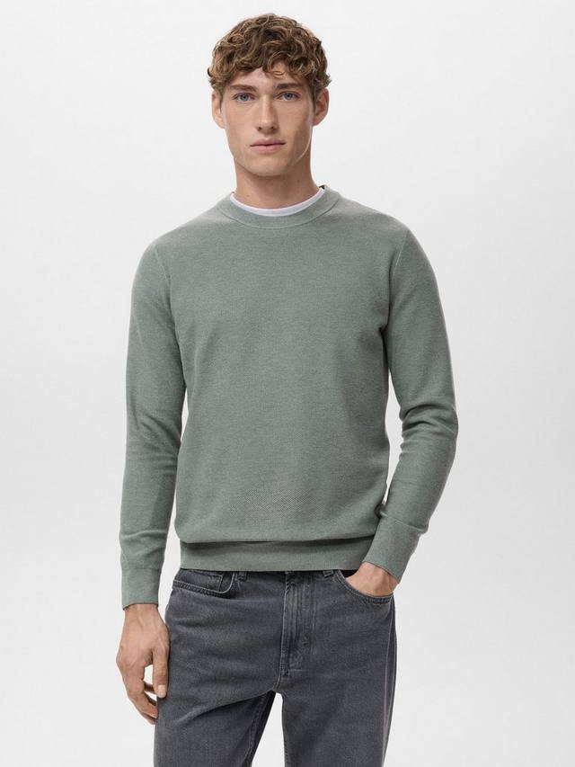 Тонкий вязаный джемпер с микроструктурой резинки и круглым вырезом Mango, Medium Green
Тонкий вязаный джемпер с микроструктурой резинки и круглым вырезом Mango, Medium Green