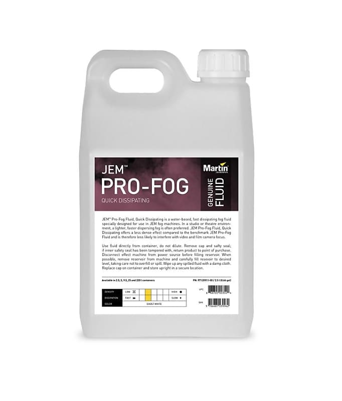 Жидкость для тумана Martin Quick Dissipating JEM Pro Fog
Жидкость для тумана Martin Quick Dissipating JEM Pro Fog