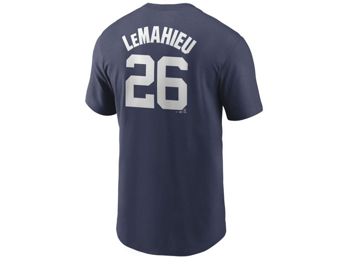 Мужская футболка с именем и номером игрока new york yankees - dj lemahieu Nike, синий
Мужская футболка с именем и номером игрока new york yankees - dj lemahieu Nike, синий