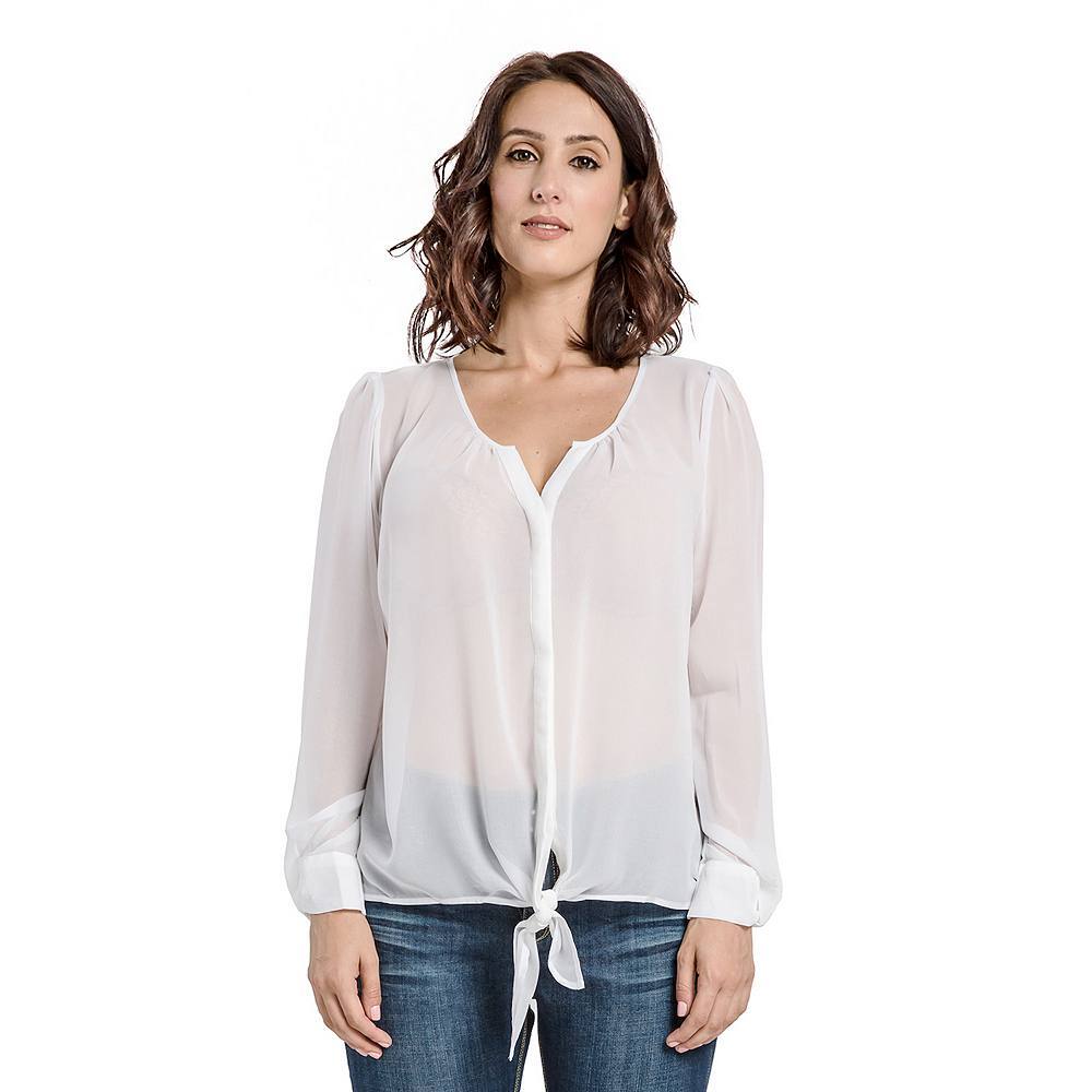 Женская шифоновая блузка с завязками спереди и рукавами-фонариками Miss Halladay, белый
Женская шифоновая блузка с завязками спереди и рукавами-фонариками Miss Halladay, белый