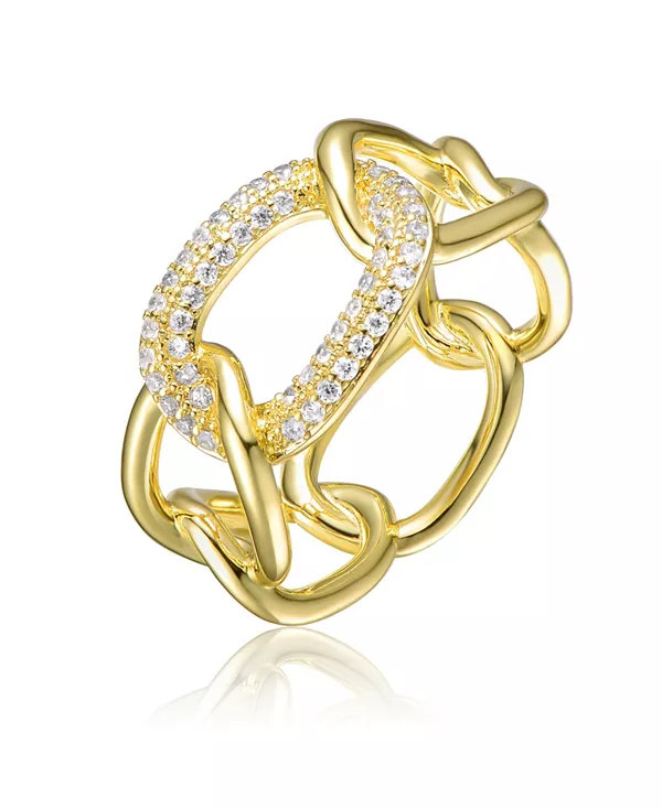 Толстое переплетающееся кольцо-цепочка с круглым кубическим цирконием, покрытое 14-каратным золотом Rachel Glauber, gold
Толстое переплетающееся кольцо-цепочка с круглым кубическим цирконием, покрытое 14-каратным золотом Rachel Glauber, gold