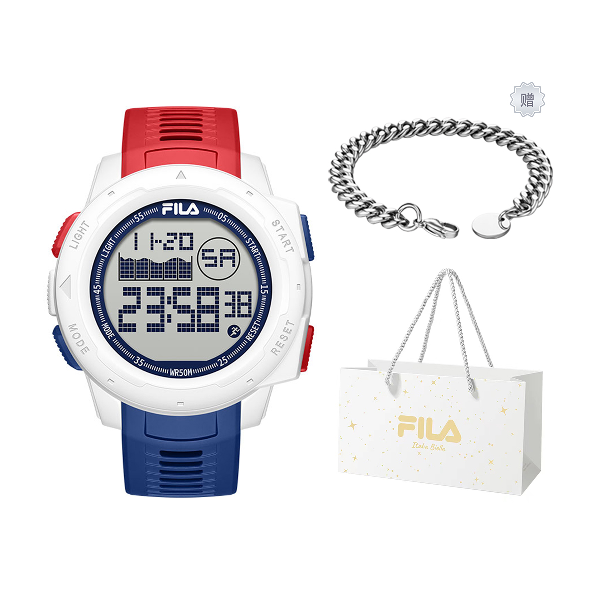 FILA Часы Summer Collection Wrist Watch Electronic Movement Resin Strap Blue Dial Unisex, Comes with Bracelet+Shopping Bag-6561-009
FILA Часы Summer Collection Wrist Watch Electronic Movement Resin Strap Blue Dial Unisex, Comes with Bracelet+Shopping Bag-6561-009