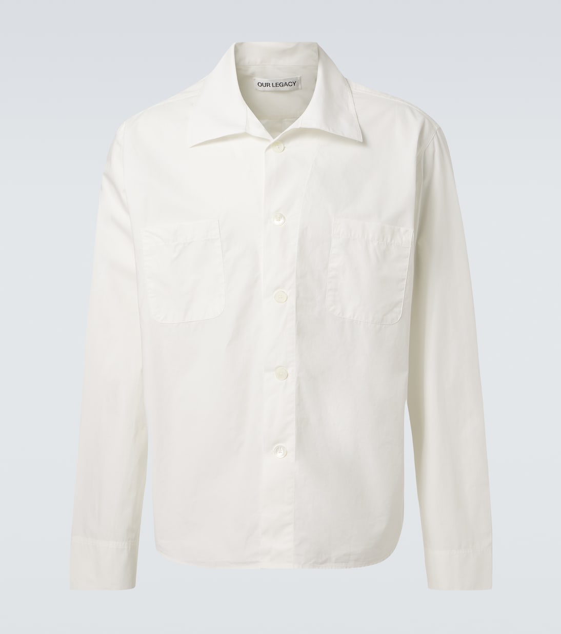 Воронкообразная хлопковая поплиновая рубашка Our Legacy, White Dense Poplin
Воронкообразная хлопковая поплиновая рубашка Our Legacy, White Dense Poplin