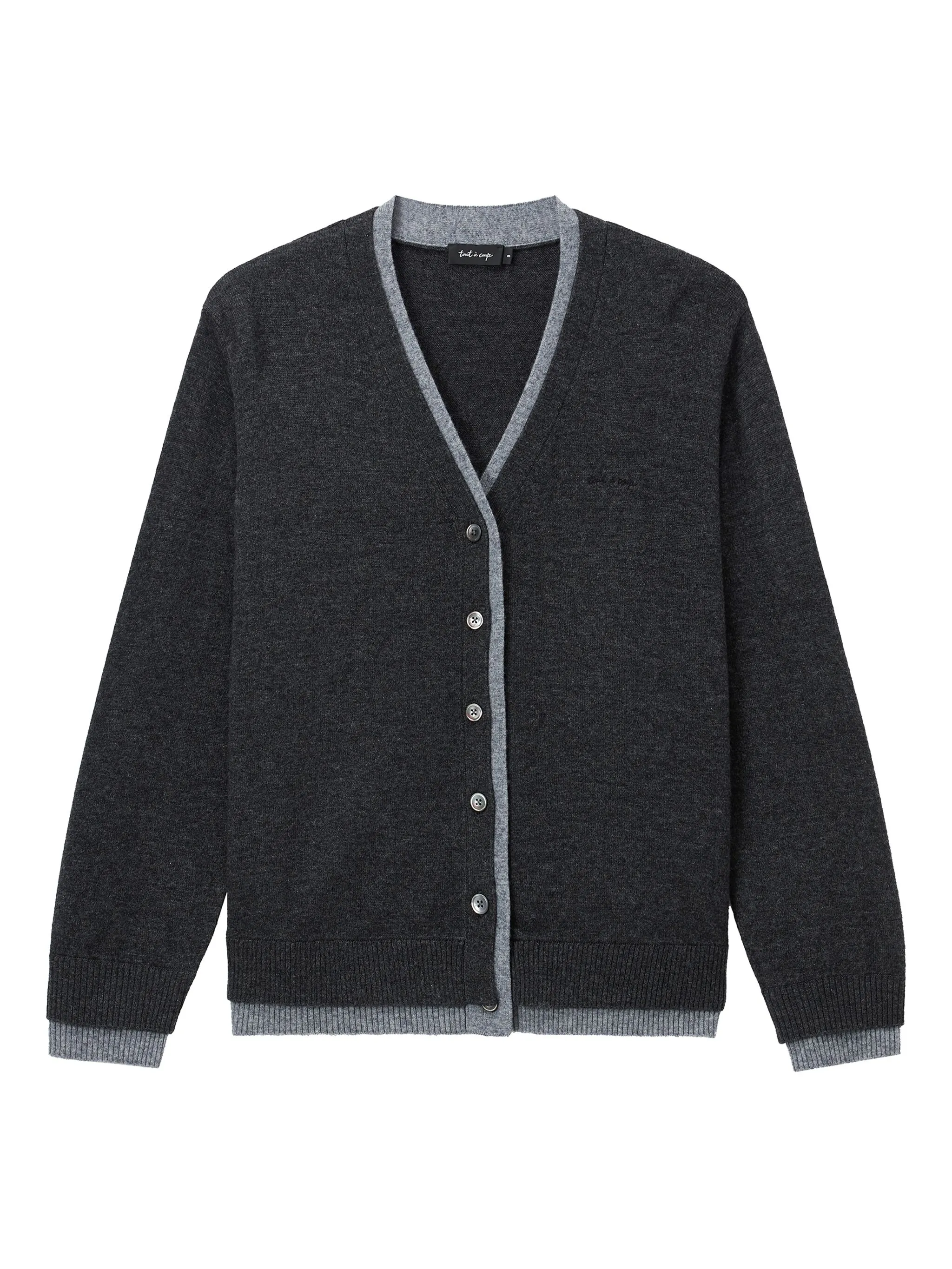 Кардиган с вышитым логотипом Tout A Coup, серый
Кардиган с вышитым логотипом Tout A Coup, серый