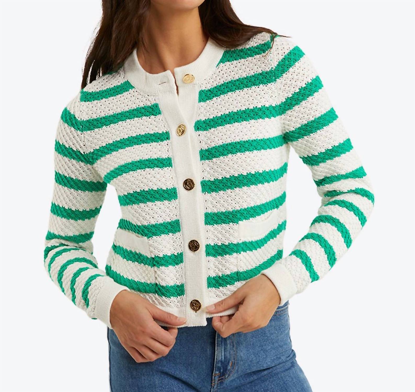 Кардиган Rita Crewneck в цвете Magnolia White Draper James
Кардиган Rita Crewneck в цвете Magnolia White Draper James